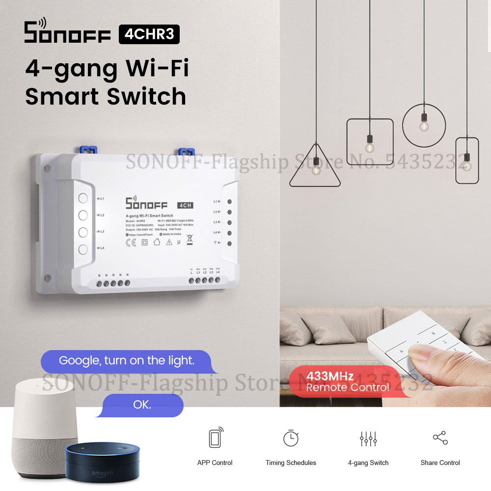 Smart Light Switch Wifi - SONOFF-Módulo de relé de Control remoto