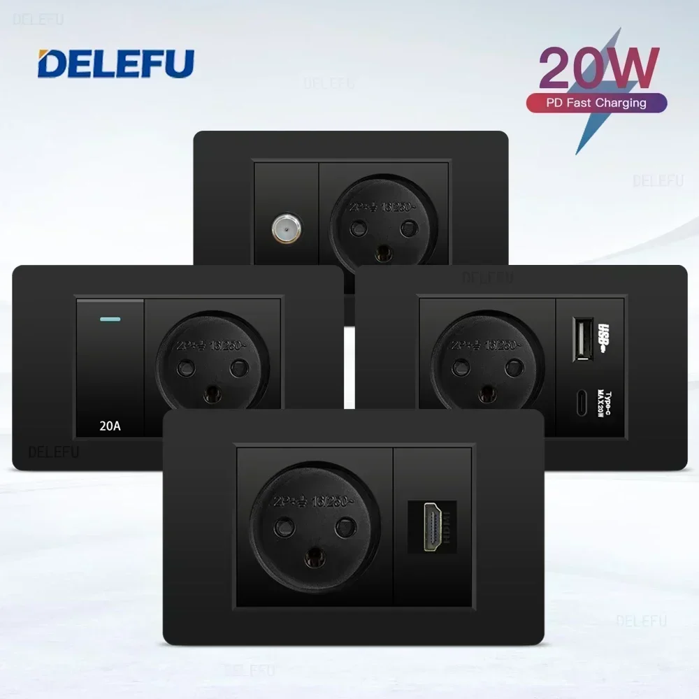 Smart Light Switch Wifi - DELEFU negro retardante PC Israel USB