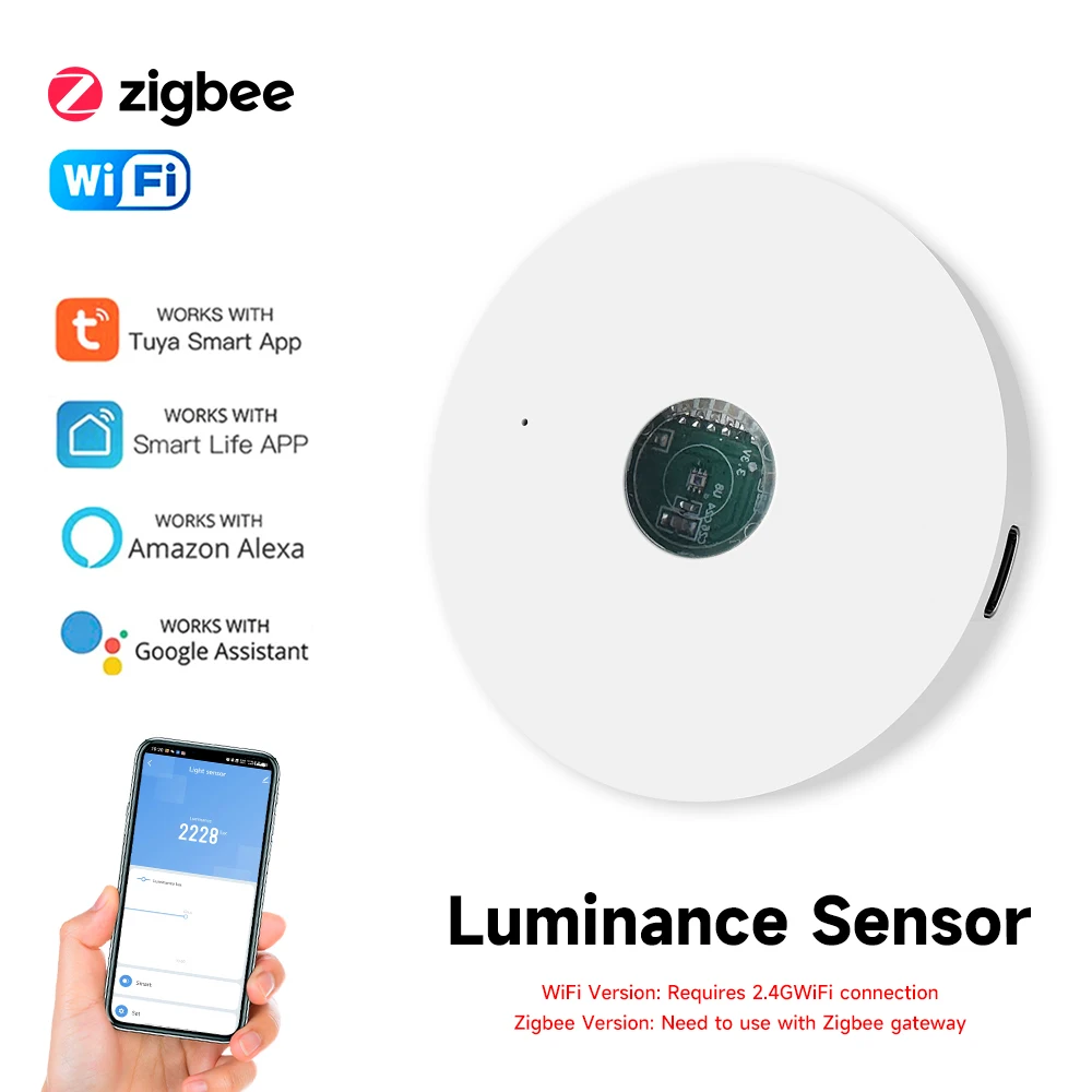 Smart Home Automation Kit - Tuya-Sensor de luz WiFi/ZigBee, Sensor de