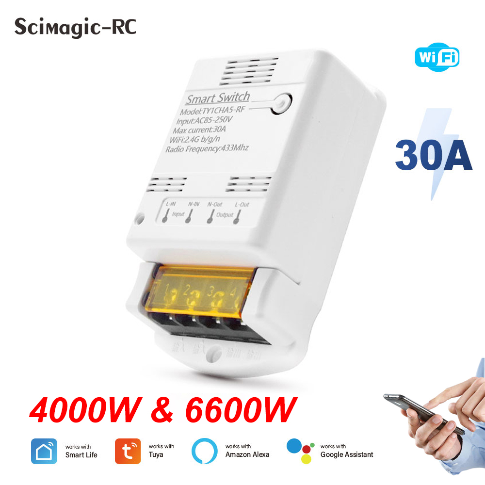 Smart Home Automation Kit - Wifi 30A 6600W 4000W Tuya módulo