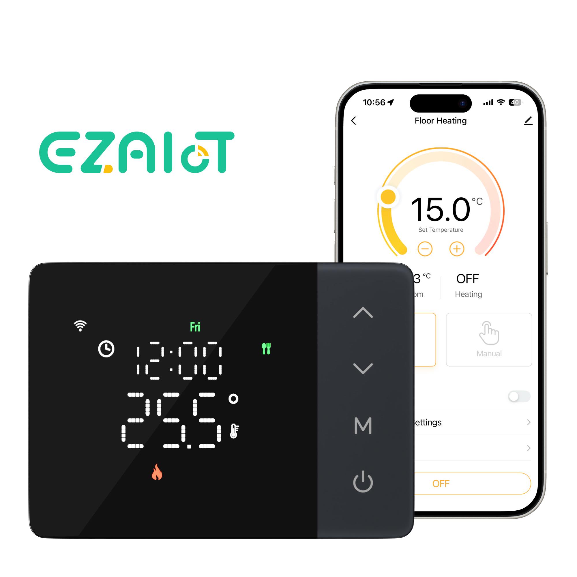 Wifi Thermostat - Termostato inteligente Tuya con batería, wifi,
